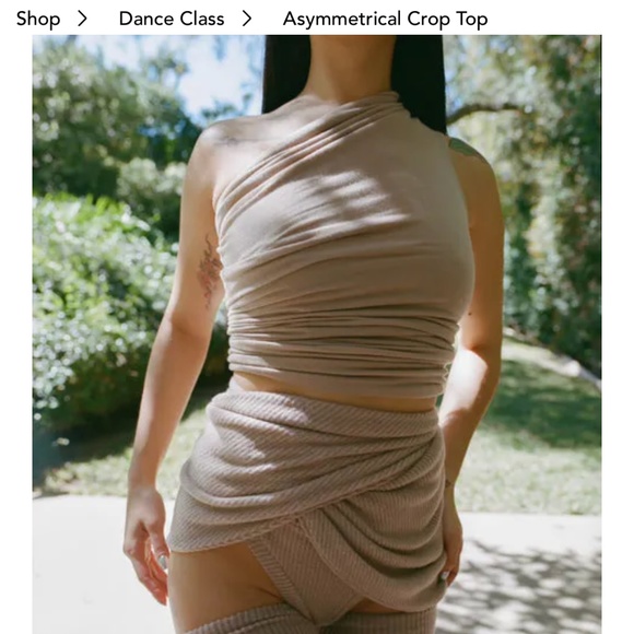 Laina Rauma Asymmetrical Crop Latte NWT - Picture 6 of 6